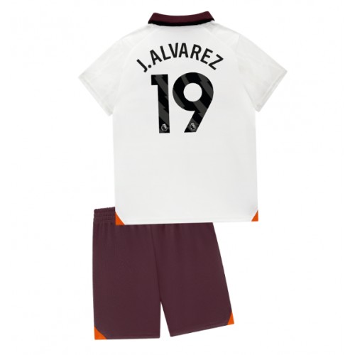 Maillot de foot Manchester City Julian Alvarez #19 Extérieur enfant 2023-24 Manches Courte (+ pantalon court)